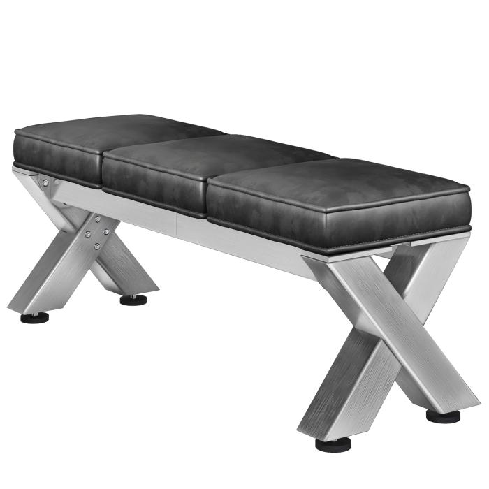 JUANA | Lounge Benk B:H 120 x 51cm | 8mm | Rustfritt stål/ Antrasitt