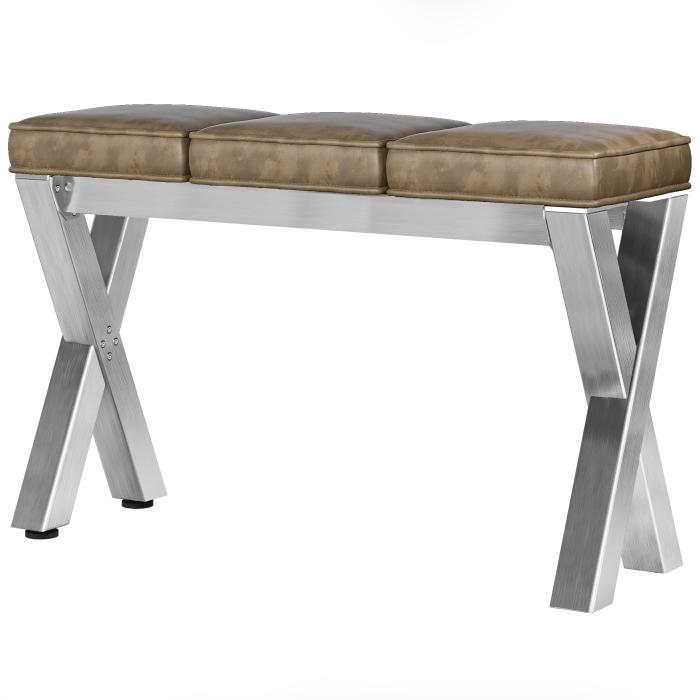 JUANA | Benk B:H 120 x 81cm | 8mm | Rustfritt stål/ Taupe