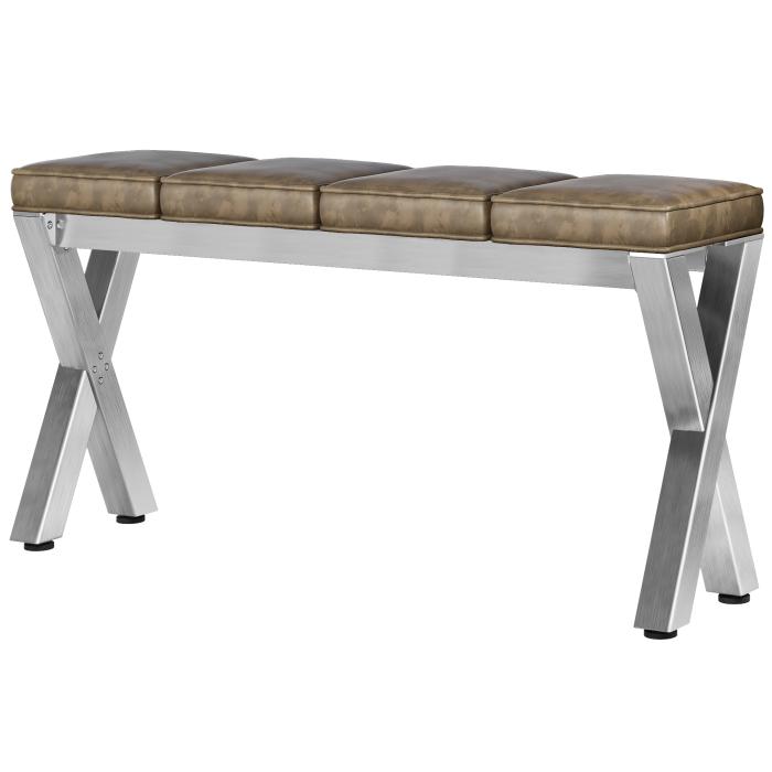 JUANA | Benk B:H 160 x 81 cm | 8mm | Rustfritt stål/ Taupe