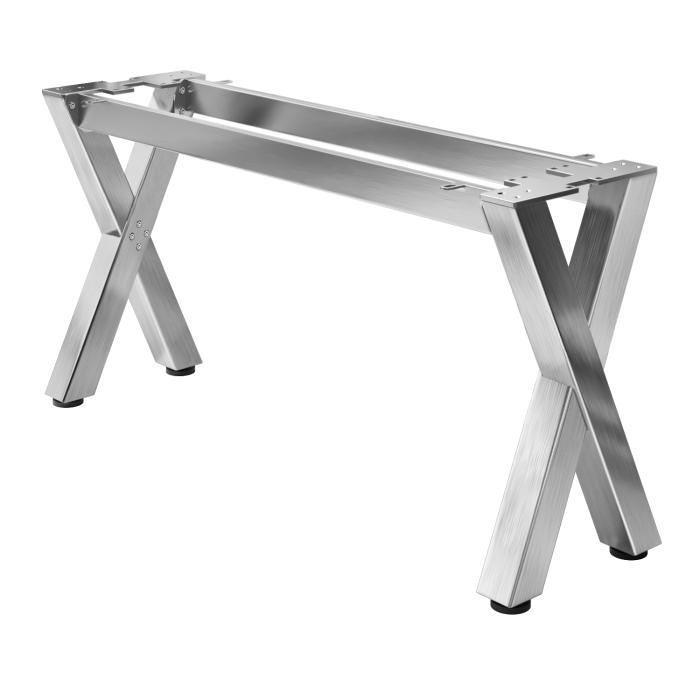 JUANA | Bistro Bar Bänk Ram | L: B: H: 159 x 40 x 73cm | 2 x Anslutningar | Rostfritt stål 