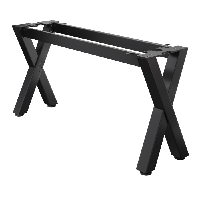 JUANA | Bistro Barbank Gestell | L: B: H: 175 x 40  x 73cm | 2 x Verbinder | Schwarz 