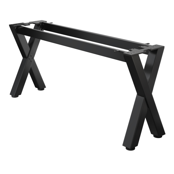 JUANA | Bistro Barbank Gestell | L: B: H: 199 x 40  x 73cm | 2 x Verbinder | Schwarz 