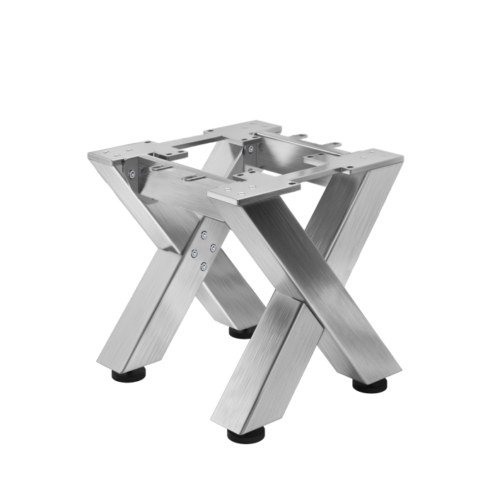 JUANA | Piètement de tabouret Bistro | L : l : H : 39 x 40 x 43cm | 2 x connecteurs | Acier inoxydable 