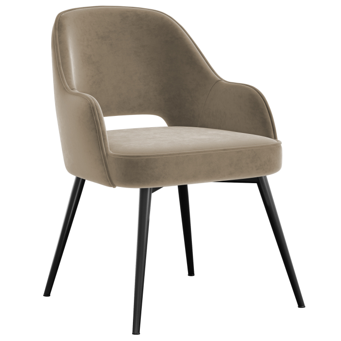 Julia | Chaise d'hôtel | Taupe | Velours