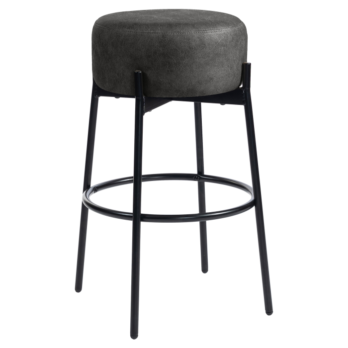 JULIANA | Gastro Bar Stool | Leather | Black