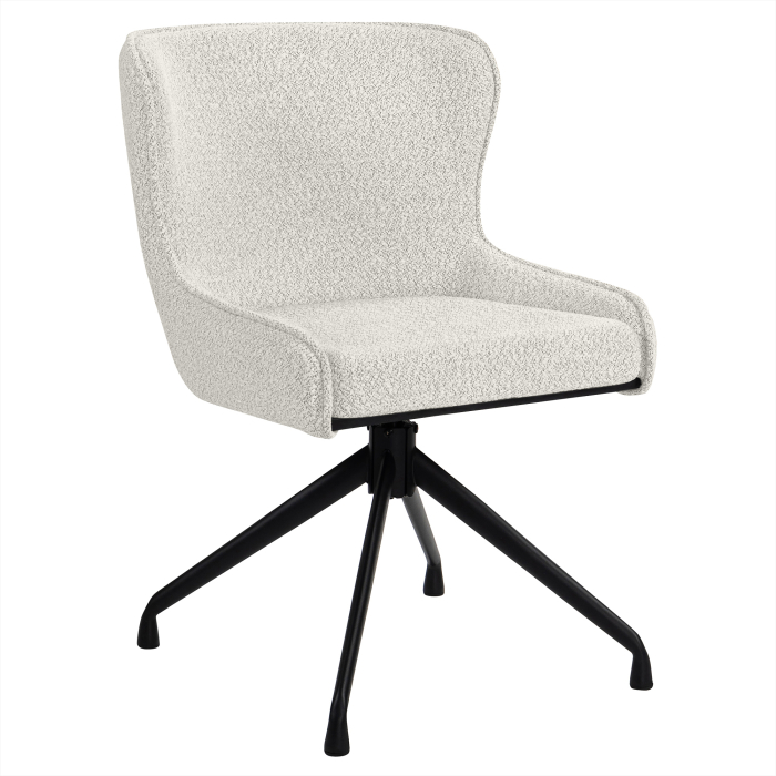 JULIUS | Hotel Stuhl | Teddystoff | Creme | Drehfunktion