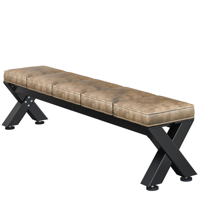 JUANA | Lounge bænk B:H 200 x 51cm | 8mm | Sort/ Taupe