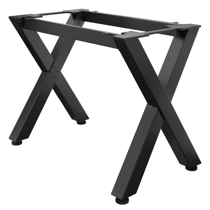 JUANA | Support de table bistrot | L: l: H: 119 x 70 x 105 cm | 2 x connecteurs | Noir