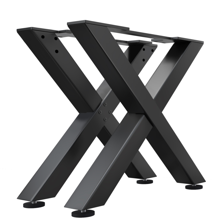 JUANA | Pöytä pulkkajalustalla | Musta | Jalat: 6x6cm | L88xK73cm