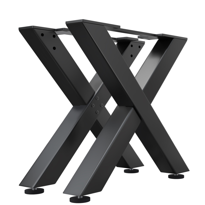 JUANA | Pöytä pulkkajalustalla | Musta | Jalat: 8x8cm | L78xK73cm