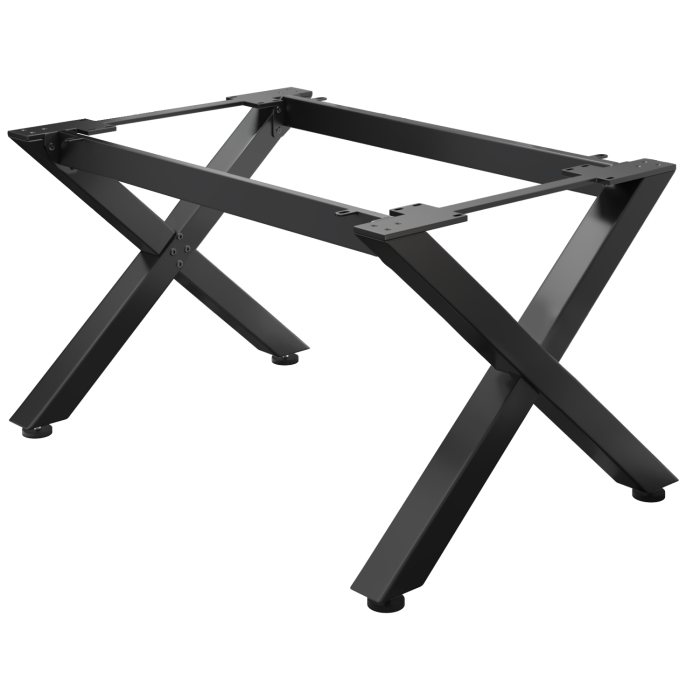 JUANA | Piètement de table Bistro | L : l : H : 139 x 100 x 73cm | 2 x connecteurs | Noir | 