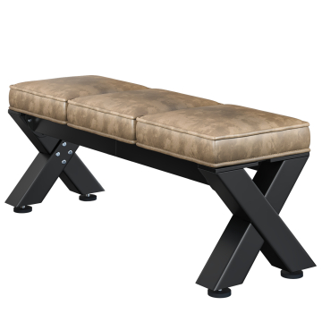 JUANA | Banc de lounge B:H 120 x 51cm | 8mm | Noir/ Taupe