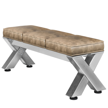 JUANA | Banco de salón B:H 120 x 51cm | 8mm | Acero inoxidable/Taupe