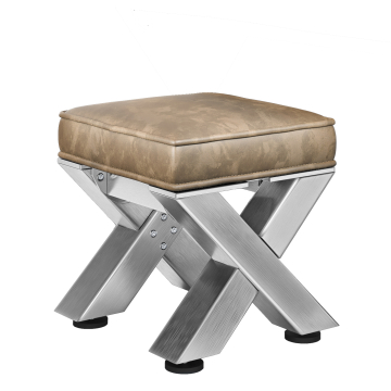 JUANA | Bistro Sitzhocker | B:H 40 x 51cm | Edelstahl/ Taupe