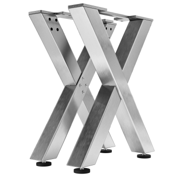 JUANA | Gambe a croce per tavoli | Acciaio inox | Piedi: 8x8cm | L40xH73cm