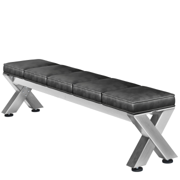 JUANA | Lounge bank B:H 200 x 51cm | 8mm | RVS/ Antraciet