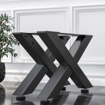 JUANA | Lounge table skids | Black | Feet: 6x6cm | W58xH36cm