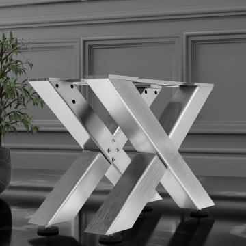 JUANA | Lounge table skids | stainless steel | legs: 6x6cm | W58xH36cm