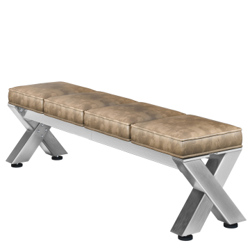 JUANA | Loungebenk B:H 160 x 51cm | 8mm | Rustfritt stål/ Taupe