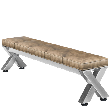 JUANA | Loungebænk B:H 200 x 51cm | 8mm | Rustfrit stål/ Taupe