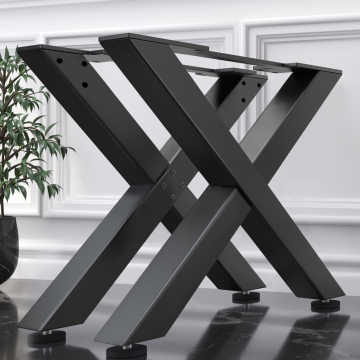 JUANA | Skid table | Black | Legs: 8x8cm | W98xH73cm