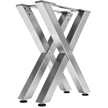 JUANA | X Bar Tafelpoten | Roestvrij staal | Voeten: 6x6cm | B68xH105cm