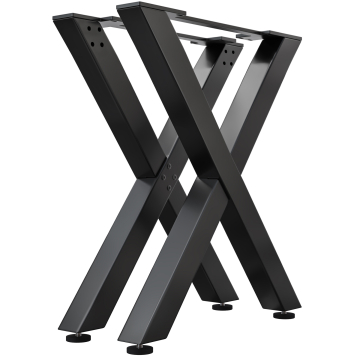 JUANA | X Bar Tafelpoten | Zwart | Voeten: 8x8cm | B58xH105cm
