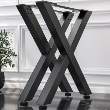JUANA | X Shaped Bar Table Legs | Black | Feet: 8x8cm | W58xH105cm