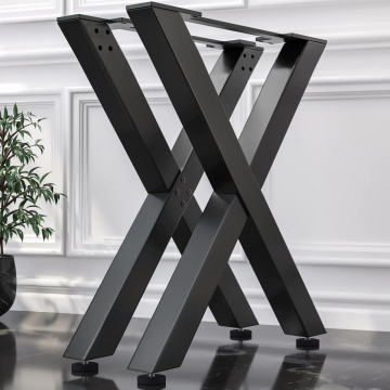 JUANA | X Shaped Bar Table Legs | Black | Feet: 8x8cm | W68xH105cm