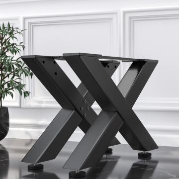 JUANA | Lounge Tisch Kufen | Schwarz | Füße: 6x6cm | B58xH36cm