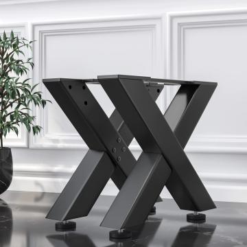 JUANA | Lounge Tisch Kufen | Schwarz | Füße: 6x6cm | B68xH36cm