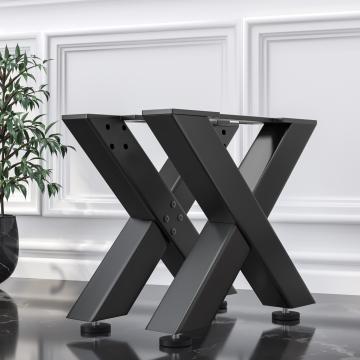 JUANA | Lounge Tisch Kufen | Schwarz | Füße: 8x8cm | B68xH36cm