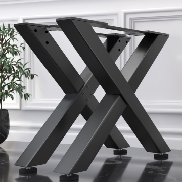 JUANA | Verrijdbare tafel | Zwart | Poten: 8x8cm | B88xH73cm