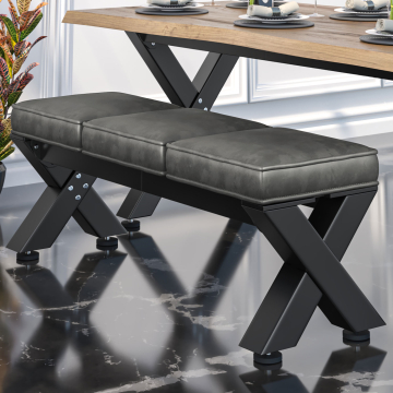 JUANA | Banco de salón B:H 120 x 51cm | 8mm | Negro/ Antracita