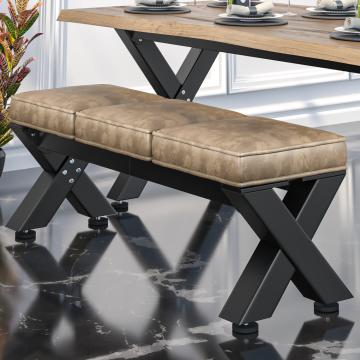 JUANA | Banco de lounge B:H 120 x 51cm | 8mm | Negro/ Taupe