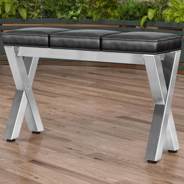 JUANA | Zitbank B:H 120 x 81 cm | 8 mm | RVS/ Antraciet