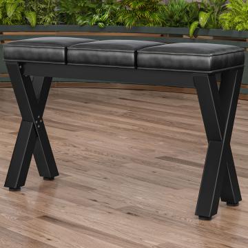 JUANA | Bank B:H 120 x 81cm | 8mm | Zwart/ Antraciet