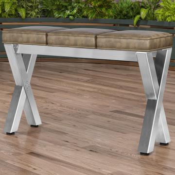 JUANA | Bank B:H 120 x 81cm | 8mm | RVS/ Taupe