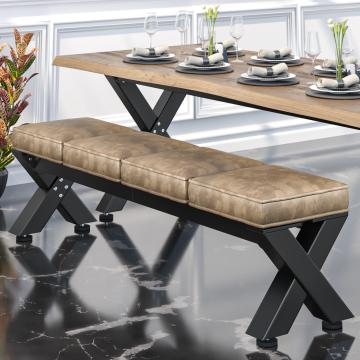 JUANA | Banco de salón B:H 160 x 51 cm | 8 mm | Negro/Taupe