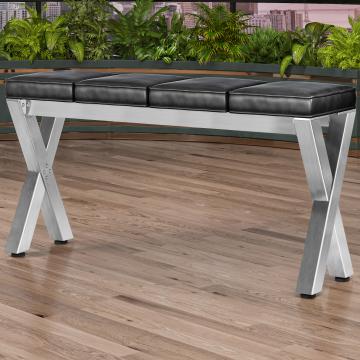 JUANA | Bank B:H 160 x 81 cm | 8mm | RVS/ Antraciet