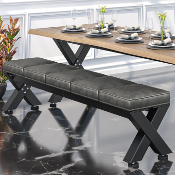 JUANA | Banco de salón B:H 200 x 51cm | 8mm | Negro/ Antracita