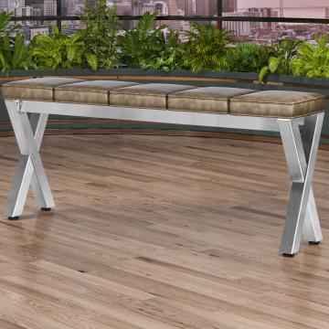 JUANA | Bank B:H 200 x 81cm | 8mm | RVS/ Taupe