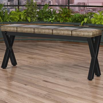 JUANA | Bank B:H 200 x 81cm | 8mm | Zwart/ Taupe