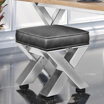 JUANA | Bistro Zitfhocker | B:H 40 x 51cm | RVS/ Antraciet