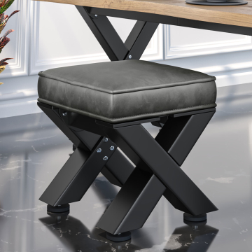JUANA | Bistro Zitthocker | B:H 40 x 51 cm | Zwart/Antraciet