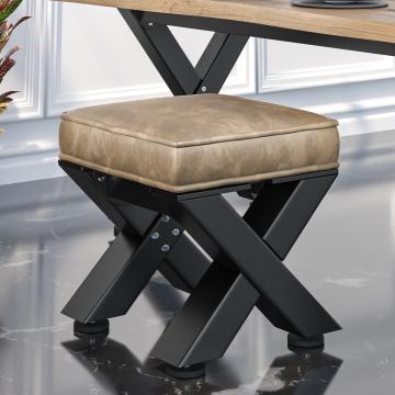 JUANA | Bistro zithocker | B:H 40 x 51cm | Zwart/ Taupe