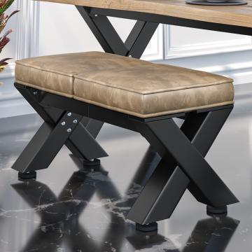 JUANA | Banco de lounge B:H 80 x 51cm | 8mm | Negro/ Taupe