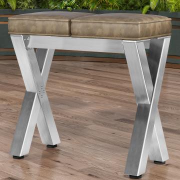 JUANA | Banken B:H 80 x 81cm | 8mm | RVS/ Taupe