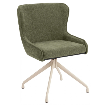 JULIUS | Hotel Stuhl | Textil/Stoff | Grün | Gestell: Weiß | Drehfunktion