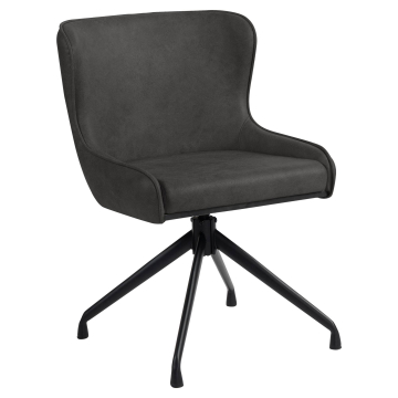 JULIUS | Hotel Stuhl | Leder | Schwarz | Drehfunktion